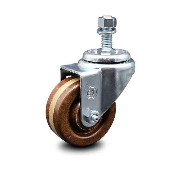 3 Inch High Temp Phenolic Wheel Swivel 1/2 Inch Threaded Stem Caster SCC